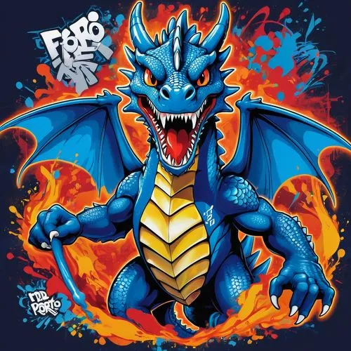 blue dragon using a fc porto shirt,charizard,firedrake,dragon fire,painted dragon,darragon,dragon design,fire breathing dragon,dragao,jaggi,draconic,dragonfire,artabazus,ryamizard,dragon,baragon,black