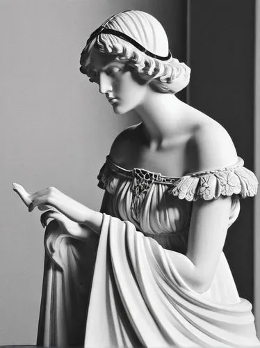 agrippina,houdon,canova,clytemnestra,bacchante,messalina,hypatia,art deco woman,sappho,pradier,poppaea,greek sculpture,lucretia,medea,andromache,clytie,edmonia,melpomene,phedre,antinous,Illustration,Black and White,Black and White 24