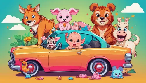 cartoon car,kids illustration,animal train,children's background,animal stickers,kawaii animals,cute cartoon image,dog illustration,family car,round animals,color dogs,bobby-car,game illustration,animals,ccc animals,anthropomorphized animals,animal zoo,animal icons,car rental,scandia animals,Illustration,Vector,Vector 19