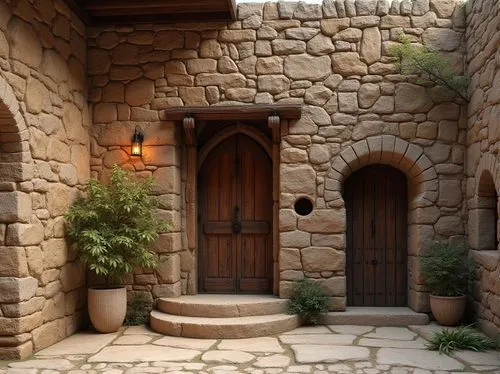 entryway,stone gate,doorways,house entrance,sandstone wall,entryways,doorway,courtyards,courtyard,front door,greek island door,theed,garden door,medieval street,patio,stoneworks,wood gate,patios,village gateway,stonework,Photography,General,Realistic