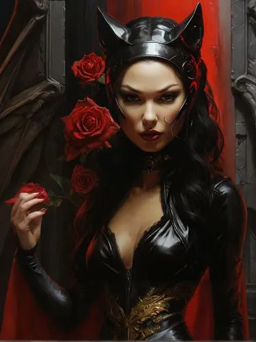 scarlet witch,vampire woman,devil,fantasy woman,vampire lady,huntress,dark angel,fantasy art,evil woman,black rose hip,femme fatale,sorceress,gothic woman,catwoman,fantasy portrait,queen of hearts,the