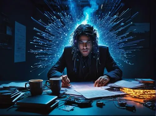 man with a computer,night administrator,novelist,computer freak,cyberpunk,computer addiction,kasperle,drawing with light,computational thinking,computer business,computer code,kendrick lamar,flash of genius,computer,electro,matrix code,matrix,ascension,computer science,alkaline,Illustration,Abstract Fantasy,Abstract Fantasy 08