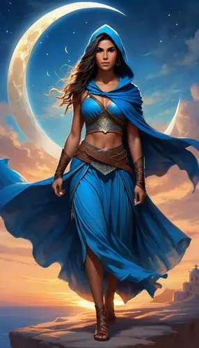 inanna,katara,blue enchantress,warrior woman,asherah,wadjet,Illustration,Realistic Fantasy,Realistic Fantasy 01