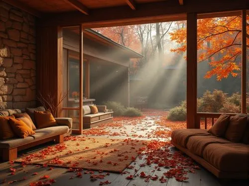 autumn decoration,autumn decor,autumn camper,autumn theme,autumn light,autumn background,japanese-style room,beautiful home,autumn morning,autumn scenery,sunroom,great room,living room,autumn idyll,autumn leaves,livingroom,seasonal autumn decoration,the cabin in the mountains,warm colors,cabin,Photography,General,Realistic