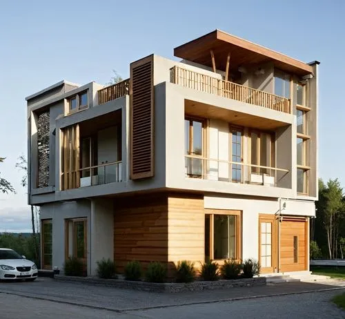 wooden facade,cubic house,inmobiliaria,passivhaus,wooden house,appartment building,modern house,lohaus,modern building,homebuilding,immobilien,immobilier,residential house,timber house,glickenhaus,modern architecture,residential building,frame house,danish house,arkitekter