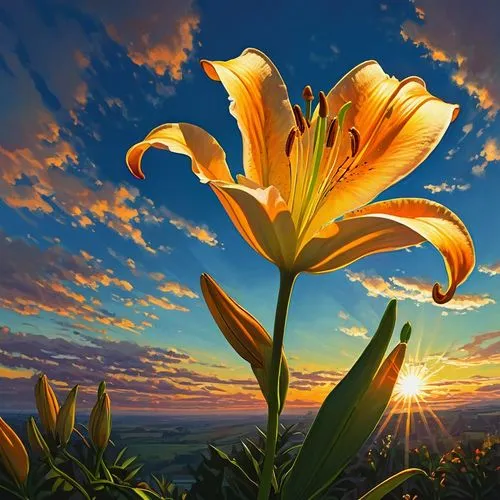 flower in sunset,day lily flower,day lily,lilies of the valley,daylily,flower painting,tulip background,orange daylily,flower background,day lily plants,daylilies,orange lily,flowers png,splendor of flowers,hemerocallis,yellow daylily,lilies,easter lilies,yellow daylilies,stargazer lily,Conceptual Art,Sci-Fi,Sci-Fi 01