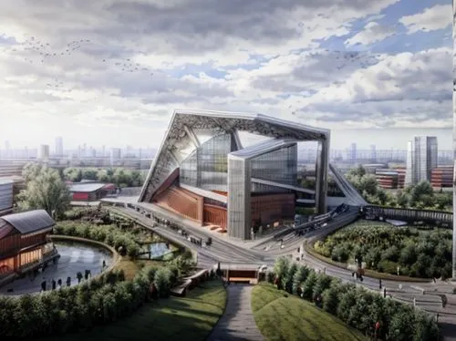 chinese architecture,tianjin,shenyang,hongdan center,zhengzhou,futuristic architecture,hudson yards,beijing,suzhou,pudong,beijing or beijing,asian architecture,xi'an,futuristic art museum,shanghai disney,soochow university,wuhan''s virus,shenzhen vocational college,urban development,3d rendering