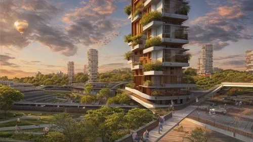 the building has vertical plants on the sides,ecotopia,ecoterra,europan,sedensky,futuristic architecture,ecovillages,Common,Common,None