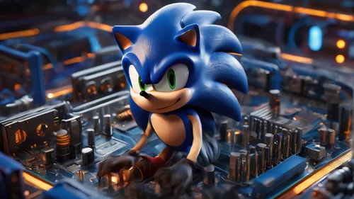 sonic the hedgehog,3d render,3d rendered,sega,render,cinema 4d,electro,edit icon,sega mega drive,sega genesis,3d model,motherboard,crown render,cpu,cgi,3d rendering,3d background,b3d,png image,zoom background,Photography,General,Sci-Fi