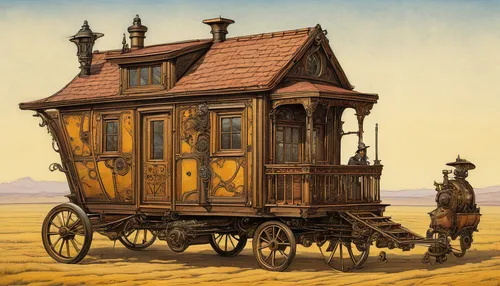 stagecoach,wooden wagon,mobile home,house trailer,covered wagon,old wagon train,wooden carriage,freight wagon,train wagon,transportation,straw cart,horse trailer,autotransport,circus wagons,land vehicle,merchant train,transport,straw carts,bus from 1903,horse-drawn vehicle,Illustration,Retro,Retro 19