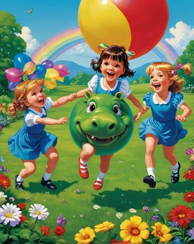 gpk,children's background,rainbow color balloons,chiquititas,colorful balloons,water balloons,Illustration,Paper based,Paper Based 09