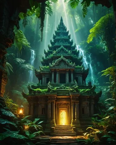 thai temple,cartoon video game background,shambhala,asian architecture,patrol,background image,Photography,General,Fantasy