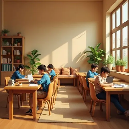 study room,children studying,reading room,classroom,school design,study,schoolroom,class room,tutoring,examination room,computer room,studyworks,lecture room,classrooms,kyokai,carrels,montessori,academicians,working space,university library,Photography,General,Realistic