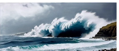 rogue wave,stormy sea,seascapes,sea storm,big waves,ocean waves,tidal wave,crashing waves,churning,blow hole,big wave,blowhole,rocky coast,storm surge,japanese waves,seascape,braking waves,water waves,sea water splash,tsunami,Illustration,Realistic Fantasy,Realistic Fantasy 32