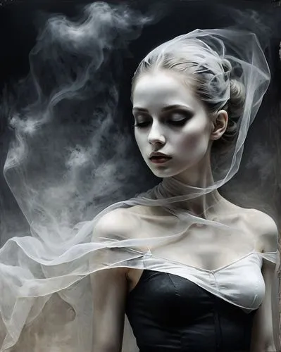 smoke dancer,smoking girl,veils,veiled,girl smoke cigarette,sylphs,exhalation,smoke background,abstract smoke,mystical portrait of a girl,vaporization,exhalations,vaporous,vaporize,smoke art,silken,vaporized,smoke,dead bride,exhaled,Illustration,Realistic Fantasy,Realistic Fantasy 17