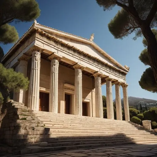 greek temple,zappeion,temple of diana,roman temple,tempio,celsus library,erechtheion,peristyle,capitolium,caesonia,panathenaic,segesta,panagora,house with caryatids,the parthenon,leptis,acropolis,temple of hercules,erechtheus,baalbek,Illustration,Japanese style,Japanese Style 10