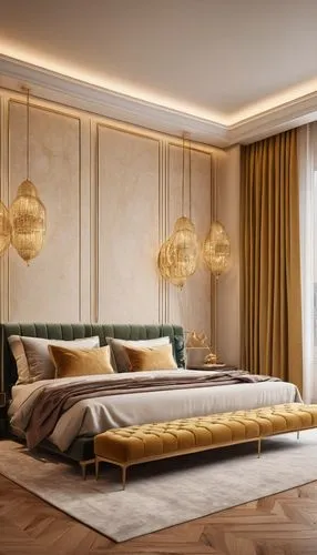 gold wall,gold stucco frame,chambre,contemporary decor,modern decor,modern room,interior decoration,luxury home interior,bedroom,interior modern design,bedrooms,headboards,gold paint stroke,interior design,sleeping room,rovere,interior decor,bedchamber,great room,gold lacquer,Photography,General,Commercial