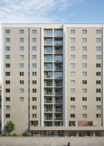 some buildings with a bike and motorbike near the street,plattenbau,rigshospitalet,appartment building,rikshospitalet,duesseldorf,multistorey,Photography,General,Natural