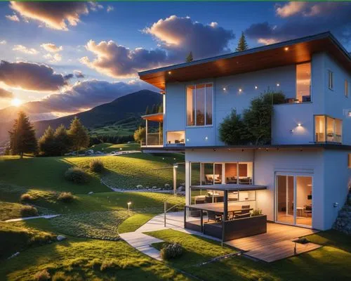 3d rendering,modern house,smart home,house in mountains,home landscape,house in the mountains,beautiful home,smart house,eco-construction,luxury property,holiday villa,sky apartment,modern architectur