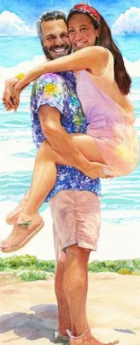 sunset beach scene on a hill,beach background,dancing couple,photo painting,beach goers,summer background,people on beach,background image,beach scenery,loving couple sunrise,post impressionist,the be