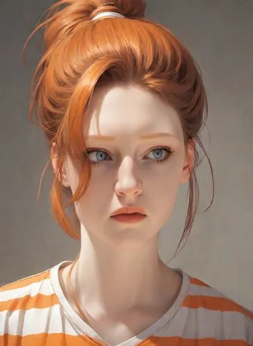 clementine,portrait of a girl,girl portrait,digital painting,artist portrait,lilian gish - female,nora,worried girl,child portrait,cinnamon girl,portrait background,orange,daphne,girl drawing,fantasy portrait,pompadour,the girl's face,world digital painting,girl studying,vada,Digital Art,Anime