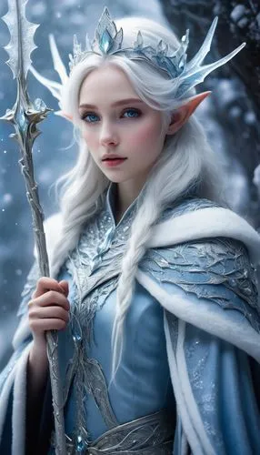 the snow queen,white rose snow queen,ice queen,suit of the snow maiden,elf,male elf,winterblueher,violet head elf,elsa,elven,ice princess,eternal snow,father frost,heroic fantasy,fantasy portrait,fairy tale character,elves,white walker,snow white,fantasy picture,Conceptual Art,Sci-Fi,Sci-Fi 08