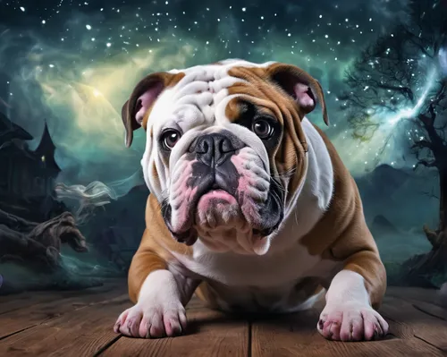 Write a suspenseful short story about an English Bulldog investigating a mysterious noise.,dwarf bulldog,old english bulldog,renascence bulldogge,dorset olde tyme bulldogge,english bulldog,bulldog,whi