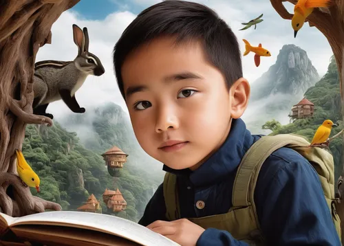 child with a book,children's background,digital compositing,a collection of short stories for children,child portrait,tan chen chen,photoshop manipulation,cj7,world digital painting,childrens books,chinese background,children's fairy tale,peter rabbit,book illustration,book cover,kids illustration,photoshop school,xiangwei,elementary,dragon li,Photography,Artistic Photography,Artistic Photography 06