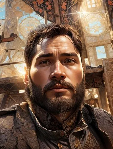 fantasy portrait,athos,king arthur,portrait background,male elf,dwarf sundheim,male character,hamelin,nomad,medieval,alhambra,alcazar,knight tent,heroic fantasy,leo,konstantin bow,merchant,gabriel,jon boat,linkedin icon