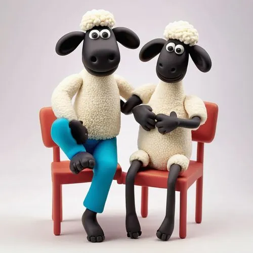 sheep knitting,wool sheep,two sheep,aardman,lambswool,wooden sheep,wool,male sheep,shaun,sheepish,lambs,knitting wool,sheared sheep,llambi,baa,llambias,claymation,sheep wool,sheepherding,cabras,Unique,3D,Clay