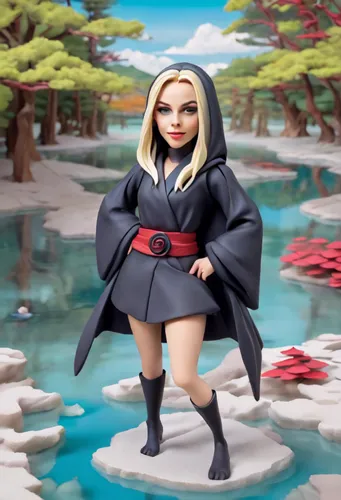 the blonde in the river,3d figure,vax figure,model train figure,3d model,actionfigure,minifigures,low poly,cynthia (subgenus),action figure,3d fantasy,low-poly,scandia gnome,doll figure,3d crow,playmo