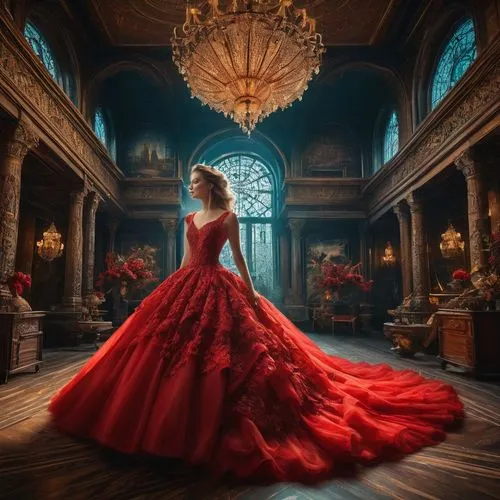 red gown,man in red dress,lady in red,ball gown,ballgown,ballgowns,cinderella,girl in red dress,fairy tale,red cape,red rose,fairytale,pasodoble,habanera,flamenco,fantasy picture,flamenca,queen of hearts,a fairy tale,bridal gown,Photography,General,Fantasy