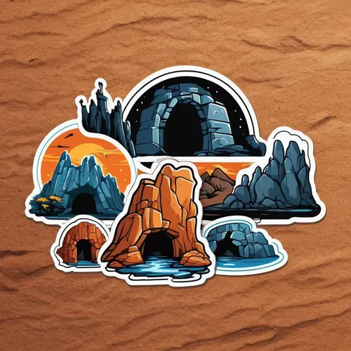 logo simple de un espeleologo dentro de una cueva. buen detalle. la cueva tiene estalactitas y estalagmitas. ,lava dome,lava cave,sea caves,cave tour,rock formations,cave on the water,volcanos,shield 