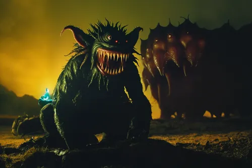 1987 live action movie version of a Malboro,krampus,landmannahellir,gorgonops,cuthulu,godzilla,child monster,venom,kong,dark-type,reptillian,monsters,rubber dinosaur,supernatural creature,dino,creatur