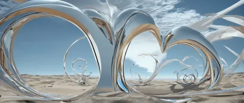 glass series,kinetic art,glass sphere,panoramical,steel sculpture,torus,parabolic mirror,spheres,virtual landscape,fractalius,glasswares,3d bicoin,sandglass,wind machines,cinema 4d,wind edge,futuristic landscape,wind machine,vortex,fractal environment,Illustration,Black and White,Black and White 07