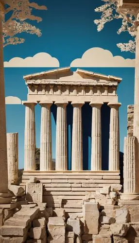 greek temple,erechtheion,acropolis,baalbek,the parthenon,parthenon,doric columns,agrigento,persepolis,akropolis,roman temple,hellas,temple of poseidon,temple of hercules,panathenaic,pergamon,amphipolis,caesonia,artemis temple,baalbeck,Unique,Paper Cuts,Paper Cuts 07