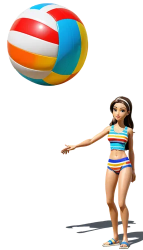 beach ball,ball (rhythmic gymnastics),exercise ball,bouncy ball,beach volleyball,volleyball,3d figure,water volleyball,3d model,3d modeling,3d bicoin,beach sports,female swimmer,volleyball player,rope (rhythmic gymnastics),beach toy,footvolley,jumping rope,water balloon,sports balls,Unique,Design,Character Design