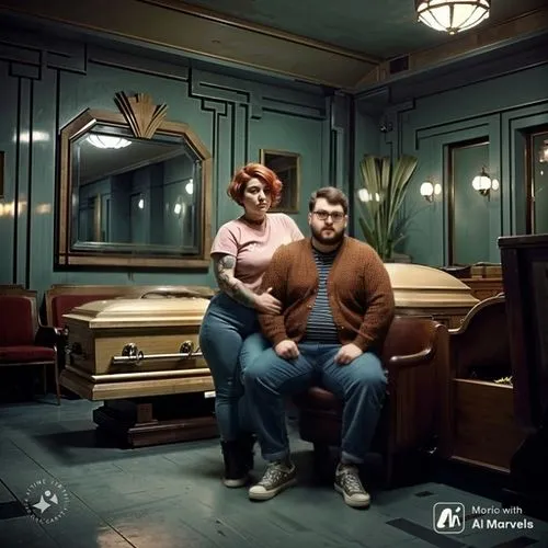 vintage man and woman,husband and wife,man and wife,wolfenstein,mother and father,american gothic