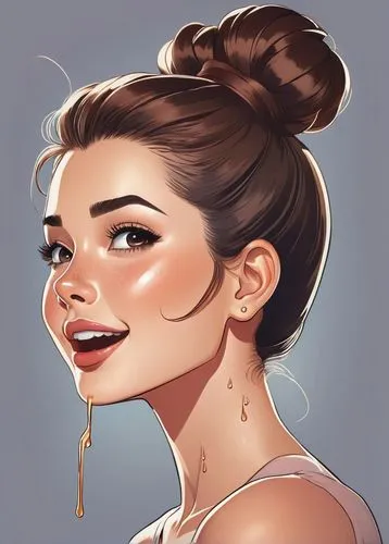 marzia,vector illustration,digital painting,audrey,updo,coffee tea illustration,Illustration,Japanese style,Japanese Style 07