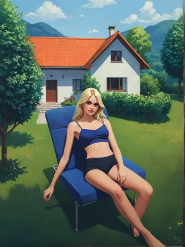 lachapelle,sternfeld,wesselmann,girl lying on the grass,beyeler,fraulein,Illustration,Vector,Vector 03