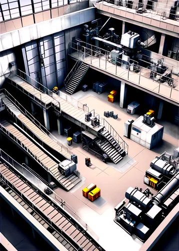 trainshed,parkade,industrial hall,industrial area,warehouses,loading dock,cargo port,construction area,warehousing,underground car park,oscorp,railyard,hangars,depots,warehouse,manufactory,multi storey car park,industrial landscape,industrial plant,depot,Illustration,Japanese style,Japanese Style 07