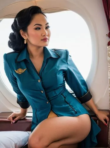 stewardess,stewardesses,pin-up model,pin ups,vintage asian,aviatrix,pin up girl,retro pin up girl,pin-up girl,miss vietnam,silkair,jetset,attendant,yachtswoman,aboard,jetsetter,teal blue asia,zilin,retro woman,airplane passenger,Illustration,Black and White,Black and White 12