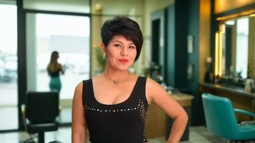 woman inside a beautiful modern hair salon,birce akalay,kaew chao chom,bussiness woman,bia hơi,pixie cut,azerbaijan azn,management of hair loss,chetna sabharwal,artificial hair integrations,pixie-bob,