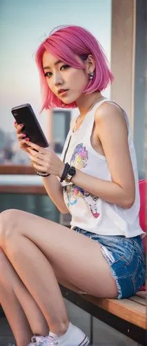 woman holding a smartphone,girl making selfie,mobitel,pink hair,girl sitting,vi,sms,girl on the boat,mobistar,pinklao,girl in t-shirt,marzia,mobilemedia,pinzi,kairi,mobilicity,mobile gaming,mobilestar,text message,women in technology,Photography,Documentary Photography,Documentary Photography 05