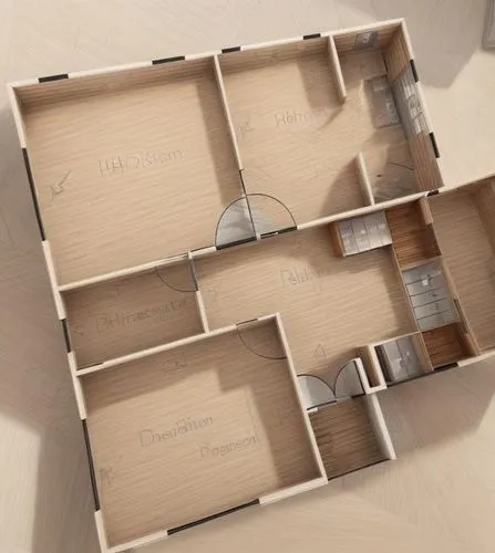 an overhead view of a two bedroom floor plan with furniture and a kitchen,wine boxes,floorplans,cardboard boxes,boxes,habitaciones,containerboard,Common,Common,Natural