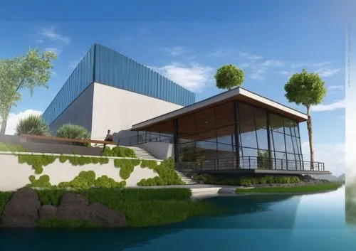 aqua studio,3d rendering,house with lake,house by the water,sketchup,renderings,Photography,General,Realistic