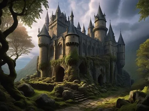 hogwarts,diagon,fairy tale castle,fairytale castle,triwizard,castle of the corvin,nargothrond,fantasy picture,gondolin,witch's house,fantasy landscape,beleriand,fablehaven,mugglenet,rivendell,castlelike,knight's castle,wizarding,3d fantasy,fantasy art,Art,Artistic Painting,Artistic Painting 33