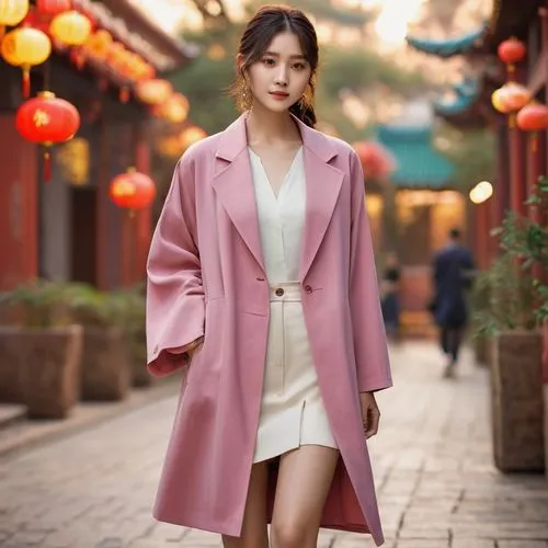 Design a new Chinese-style element-inspired coat for the summer of 2024, specifically tailored for stylish urban women. It should be suitable for daily errands, social gatherings, and commuting to and