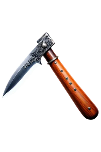 Stab sound, sharp blade, silver metal, detailed handle, leather wrapped grip, worn wooden hilt, dramatic lighting, intense close-up, shallow depth of field, high contrast, cinematic composition.,a kni