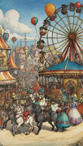 carousel,amusement park,fairground,merry-go-round,coney island,funfair,amusement ride,circus wagons,annual fair,circus,oktoberfest background,oktoberfest cats,merry go round,carnival,children's ride,teacups,circus tent,carousel horse,shanghai disney,luna park,Illustration,Paper based,Paper Based 29